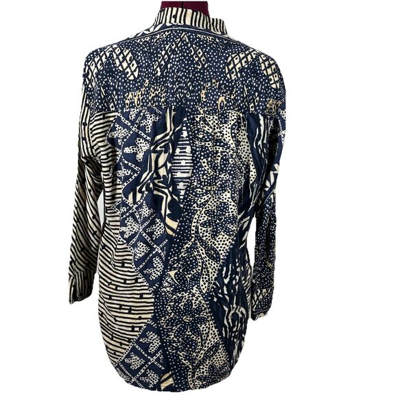 Vintage Jams World Tapa Print Pullover Rayon Tunic Top Sz S Batik Tropical Boho - Picture 2 of 16